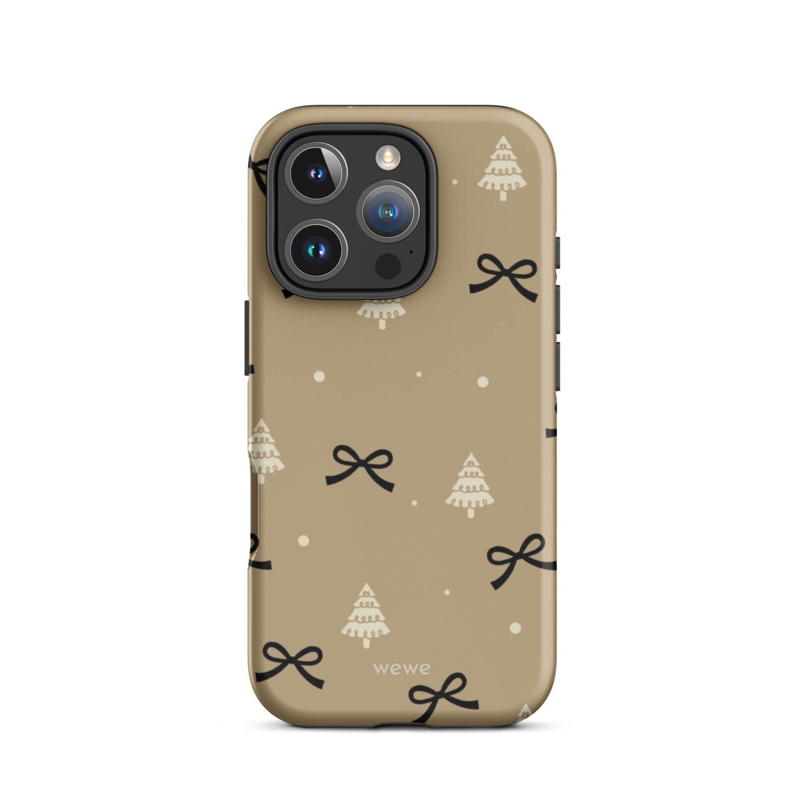 Custom cozy holiday iphone case 16 pro soft cafe tones.
