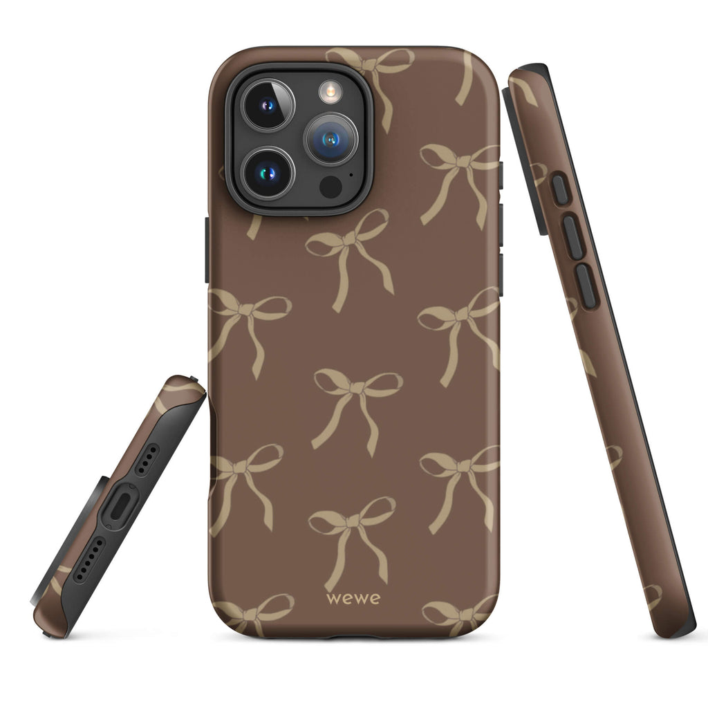 Custom espresso bows iphone case 16 pro max delightful aesthetic.