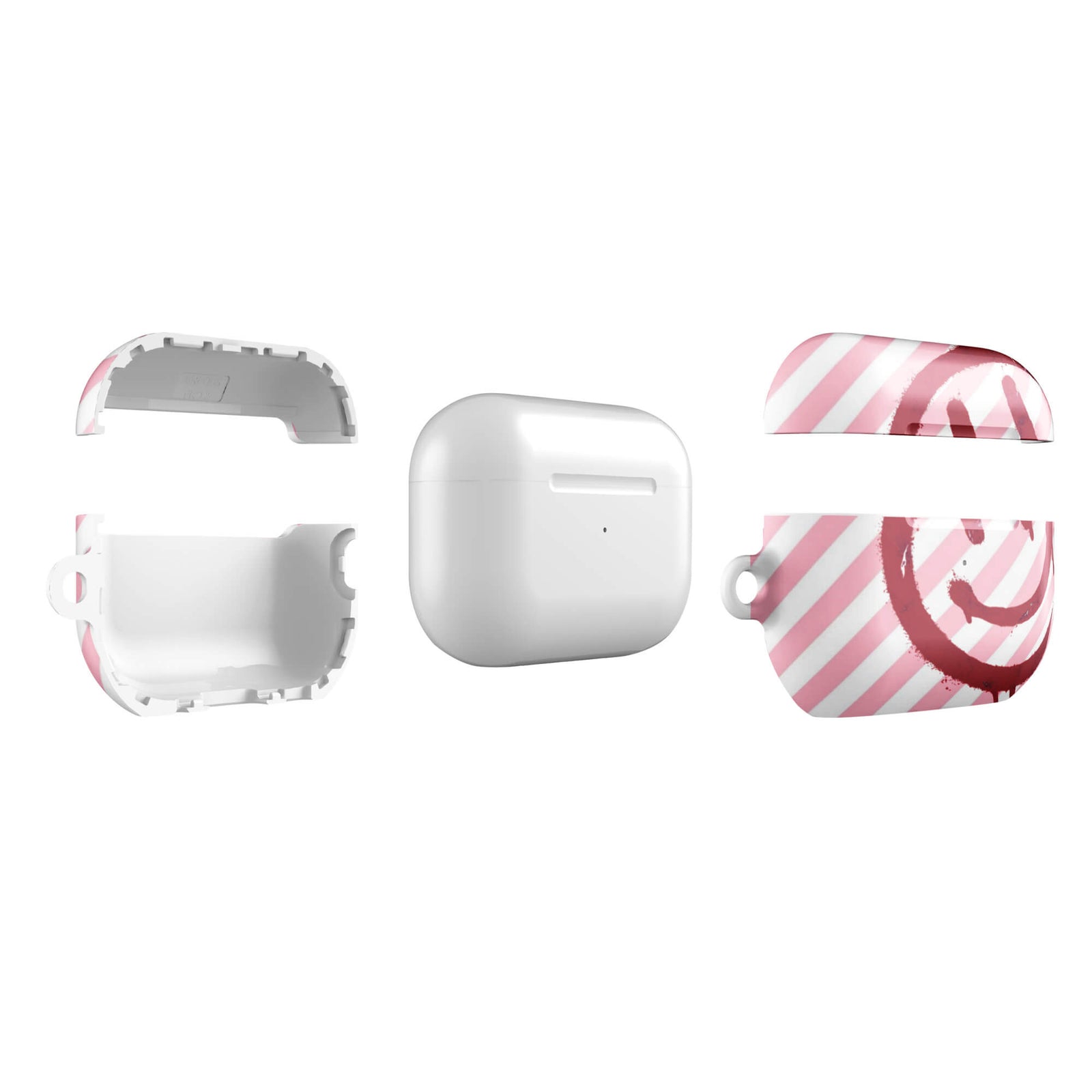 Custom pink smiley face airpods case pro gen2 slim protective.