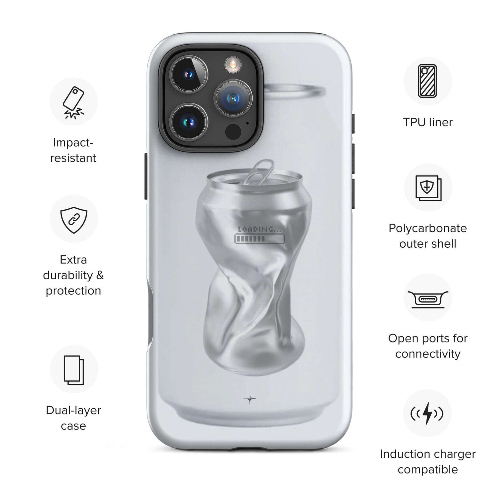 Air Structure white tough iphone 16 pro max case minimal design shockproof protection