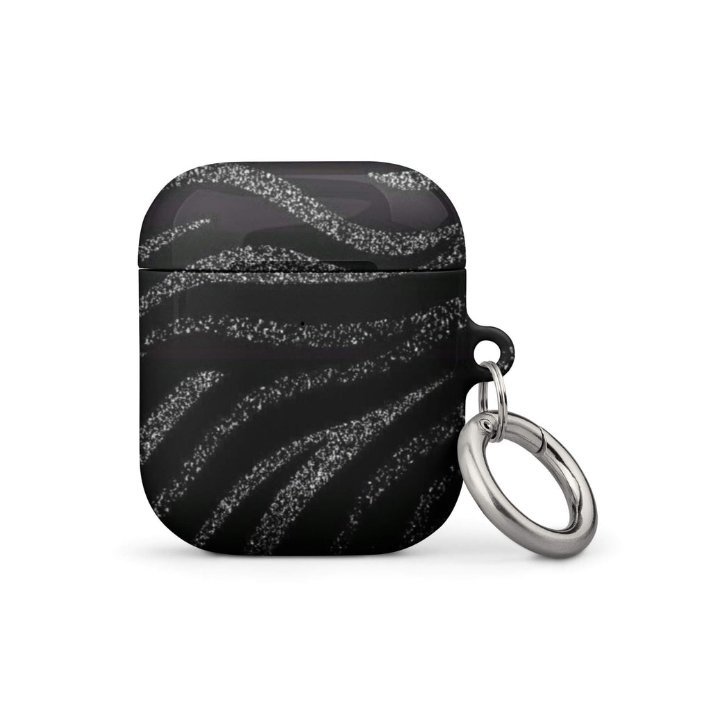 Custom midnight black AirPods case gen1 black aesthetic design.