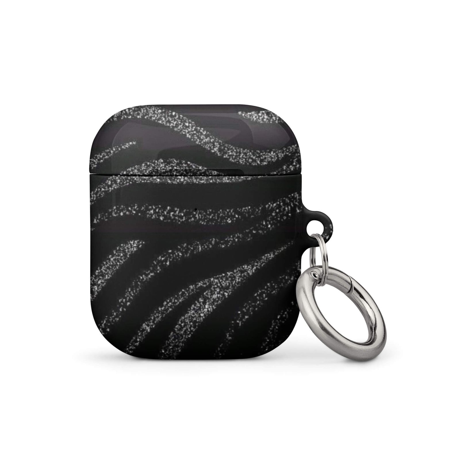 Custom midnight black AirPods case gen1 black aesthetic design.