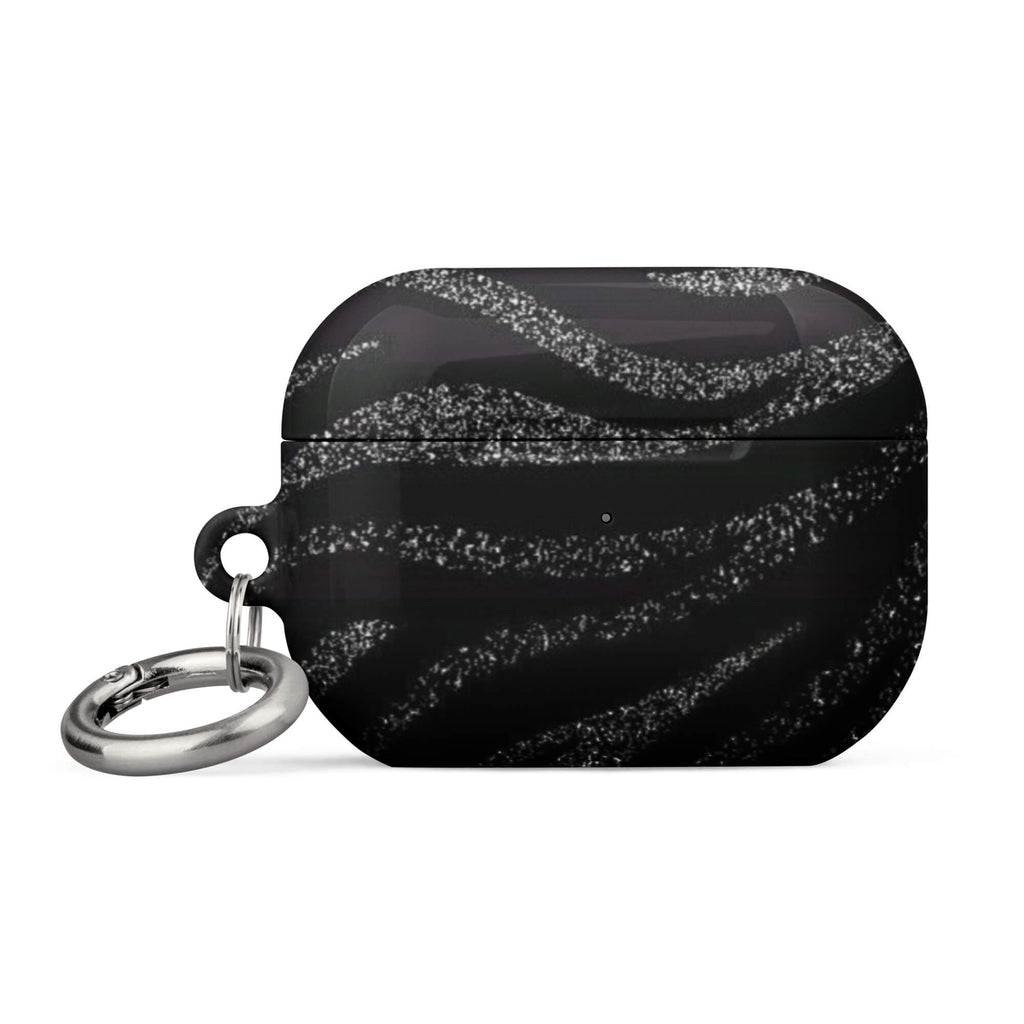 Custom midnight black AirPods case pro gen2 black aesthetic design.