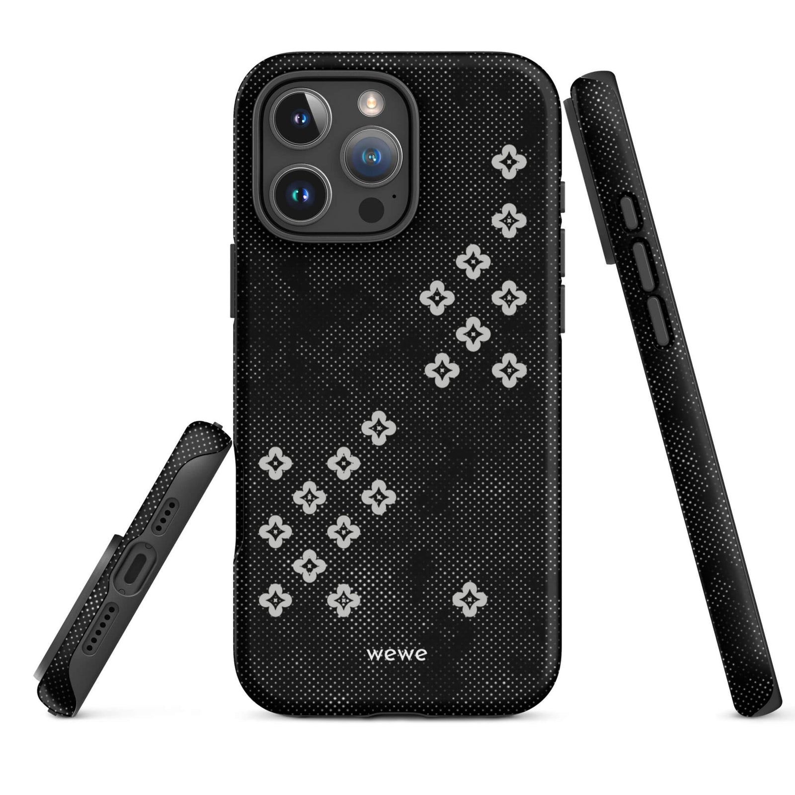 Custom black lace iPhone case 16 pro max vintage romantic style.