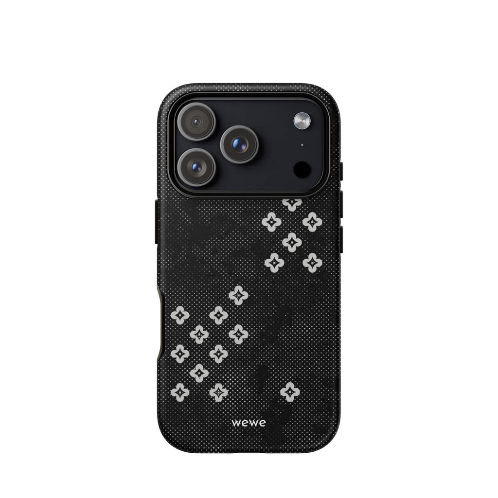 Custom black lace iPhone case 17 pro vintage romantic style.