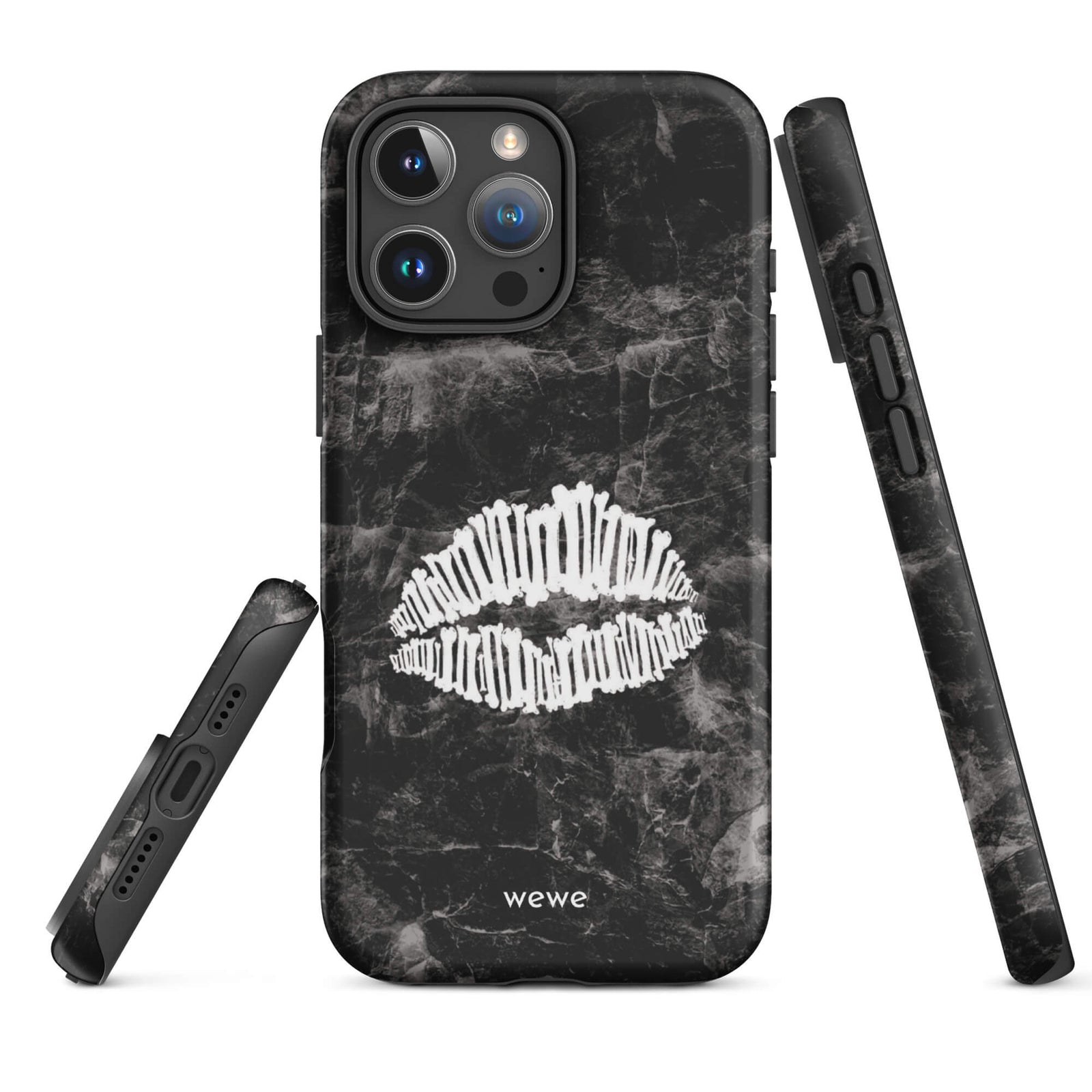 Custom white lips iPhone case 16 pro max iconic fashion style.
