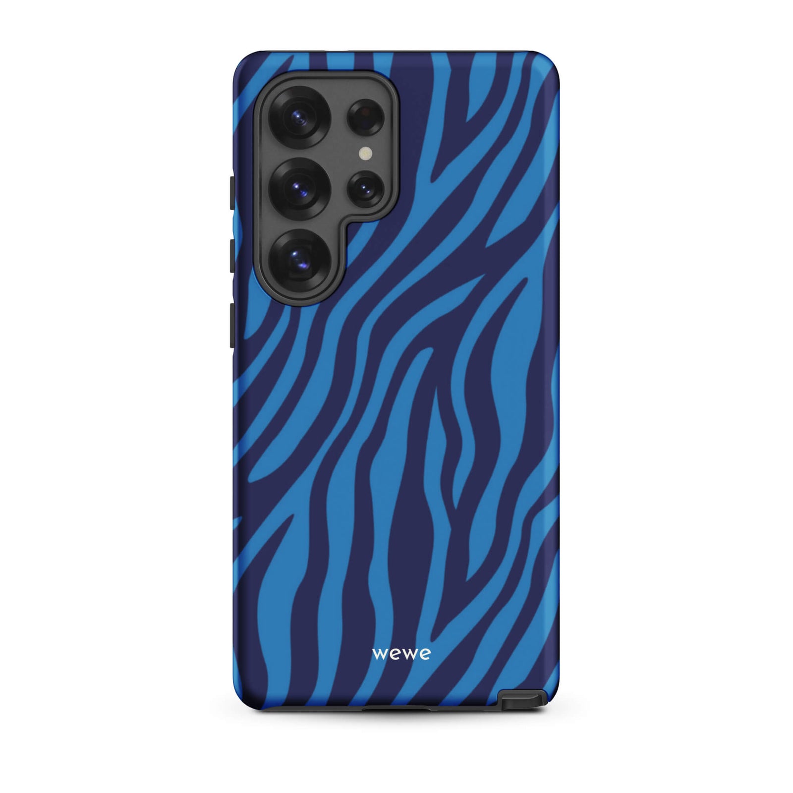 Custom samsung galaxy s25 ultra  Phone case with a bold and graphic blue and black zebra stripe pattern.