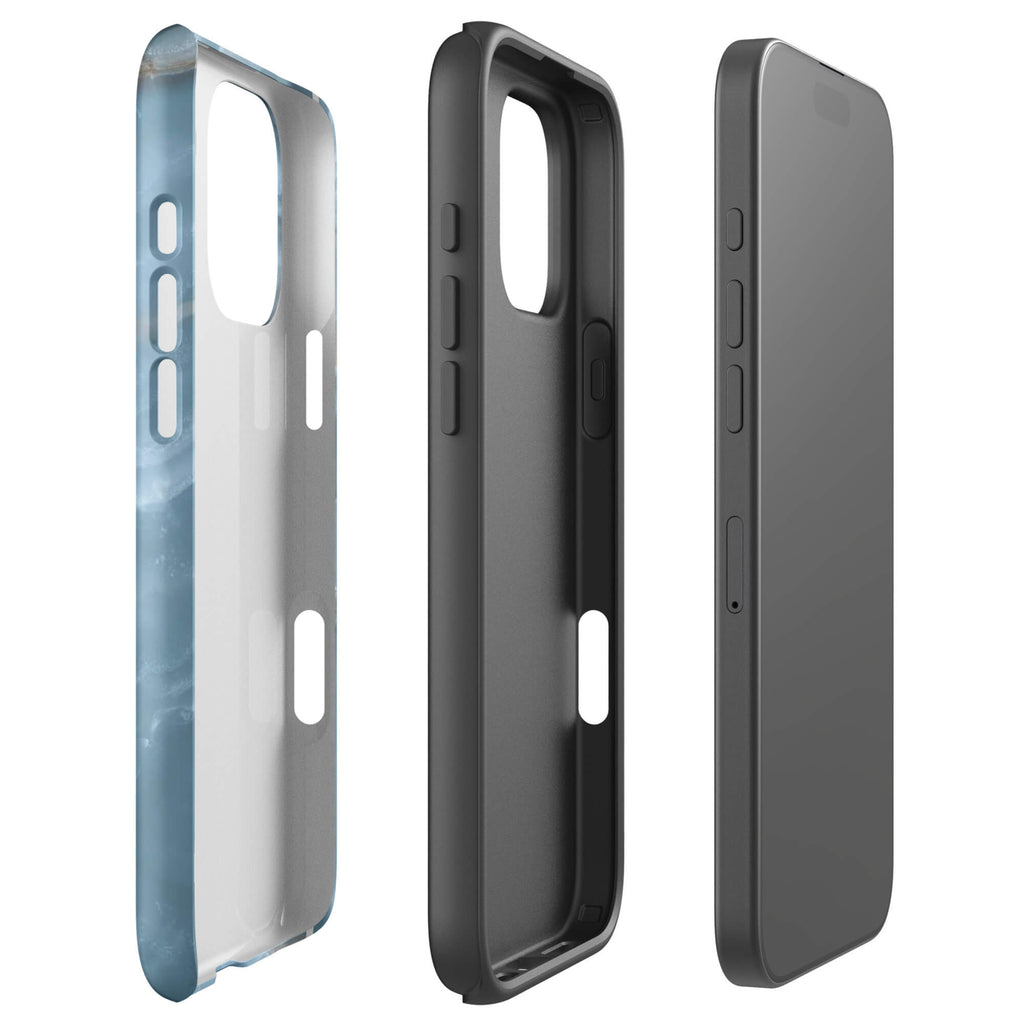 Custom oceanic blue 16 pro max dual-layer shockproof protection.