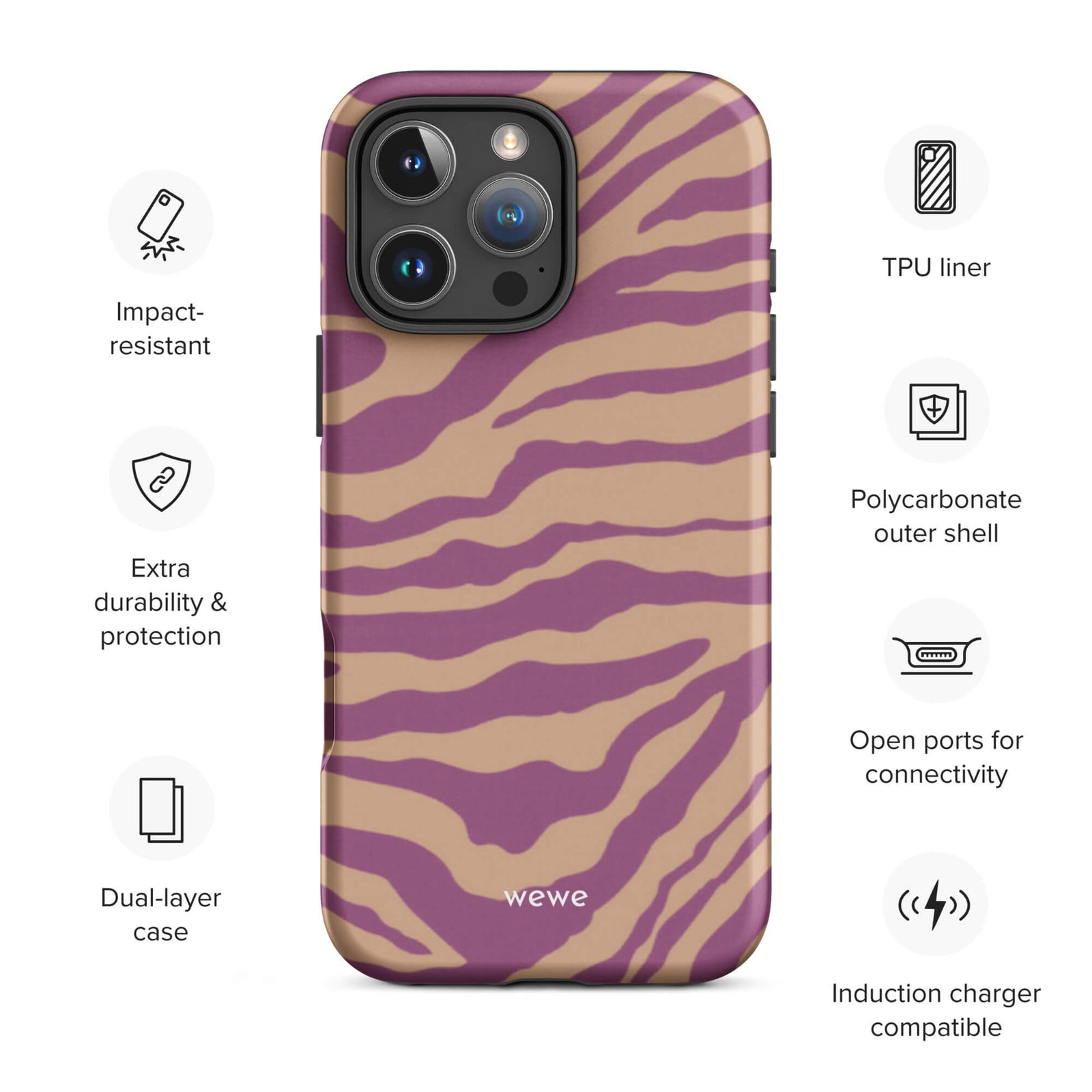Custom golden foam iphone case 16 pro max wireless charging compatible.