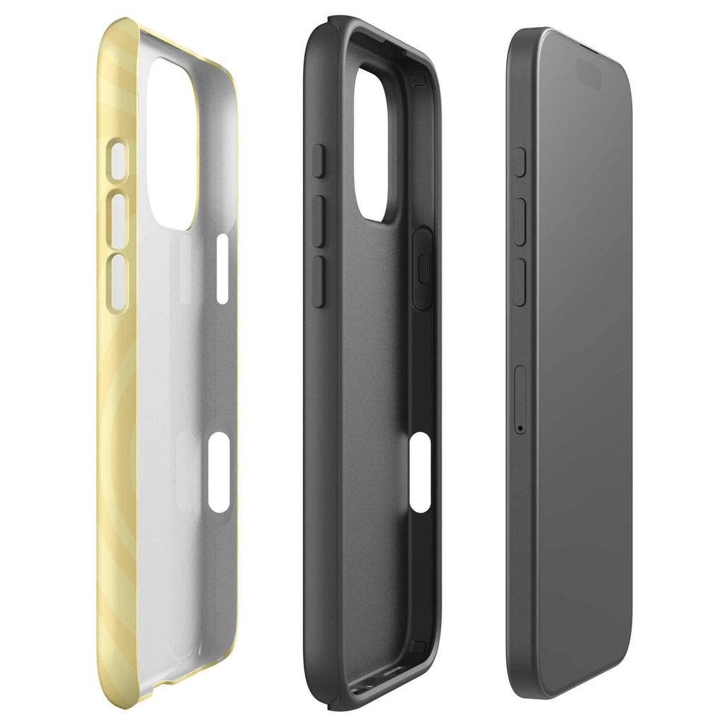 Custom butter yellow iPhone case 16 pro max dual-layer shockproof protection.