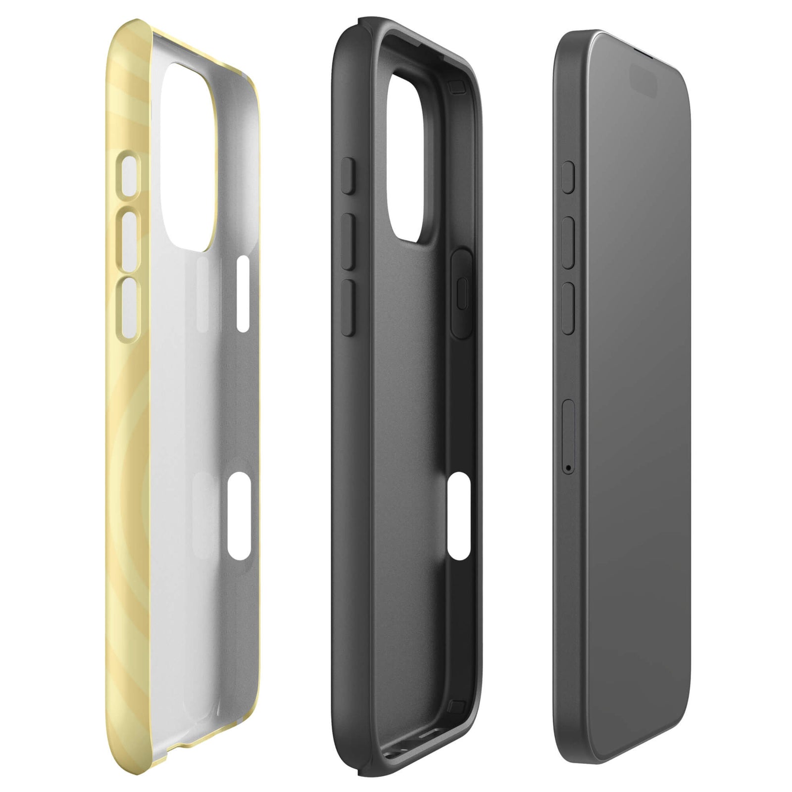 Custom butter yellow iPhone case 16 pro max dual-layer shockproof protection.