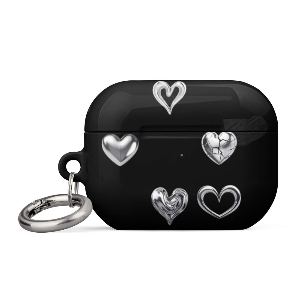 Custom noir gallery AirPods case pro gen2 minimalist heart design.