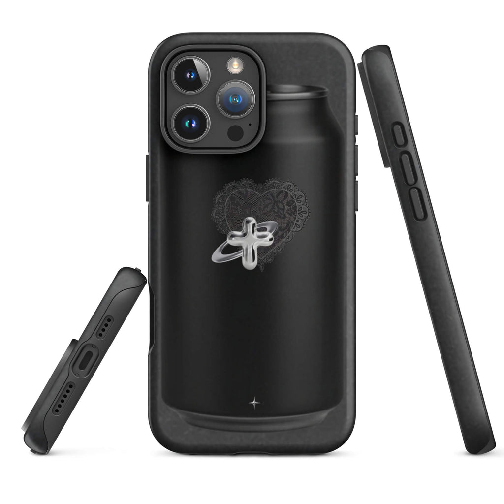 Cult Object black tough iphone case 16 pro max hype streetwear aesthetic minimal dark fashion case