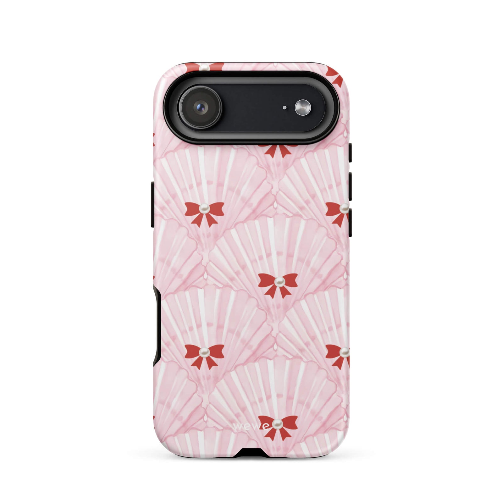 Custom hot pink bow iphone case 17 air cute feminine.