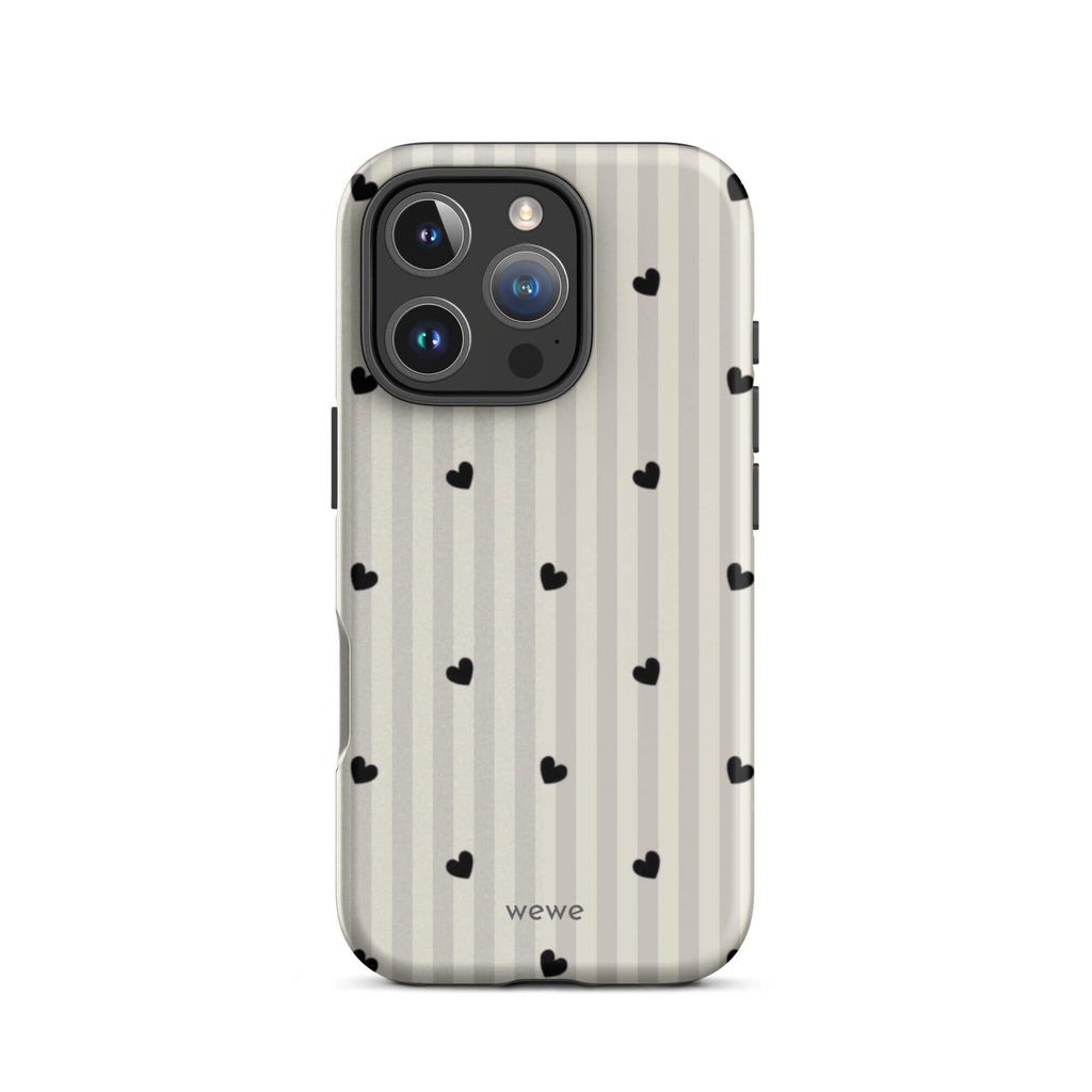 Custom charming heart iPhone case 16 pro cute design.