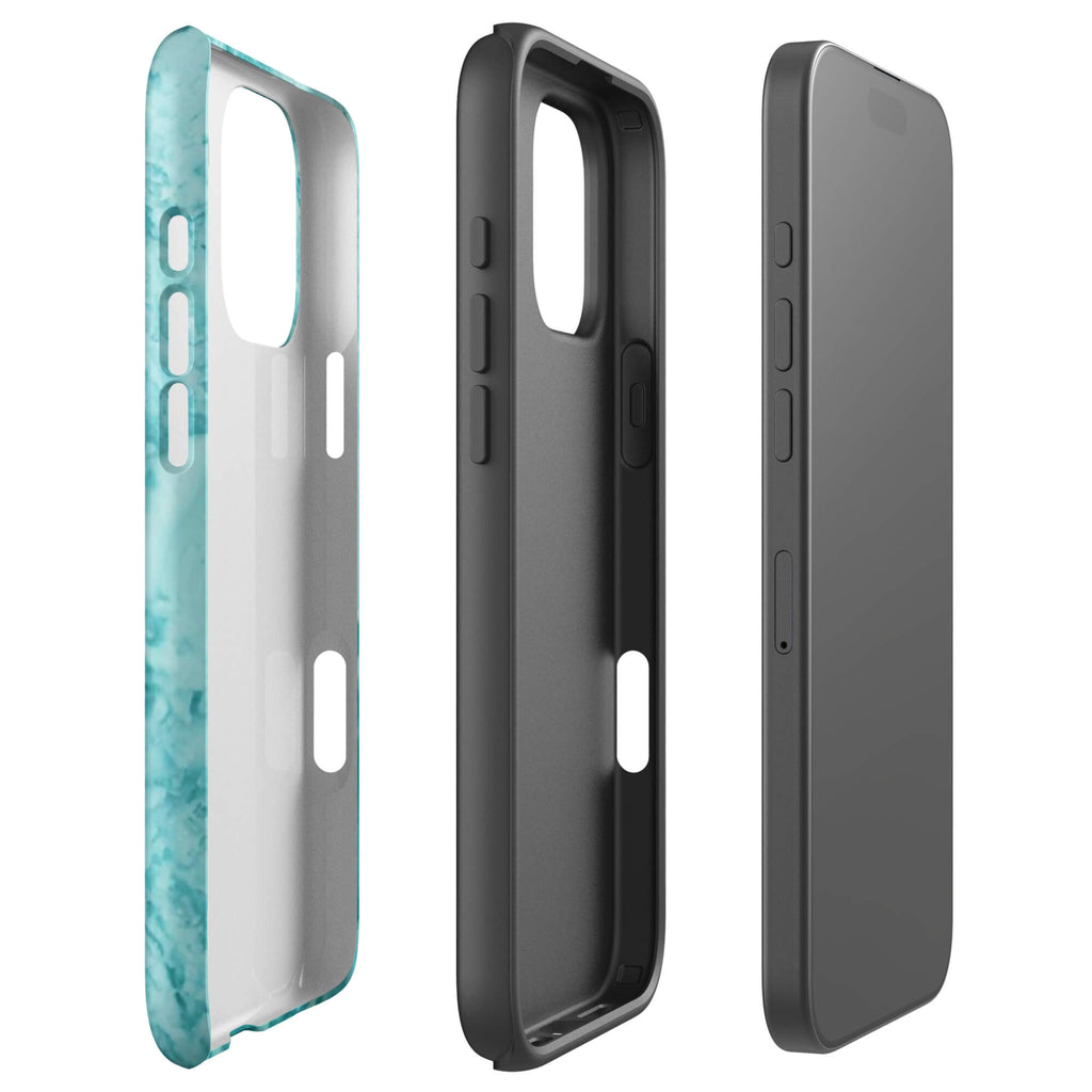 Custom coastal blue iphone case 16 pro max dual-layer shockproof protection.