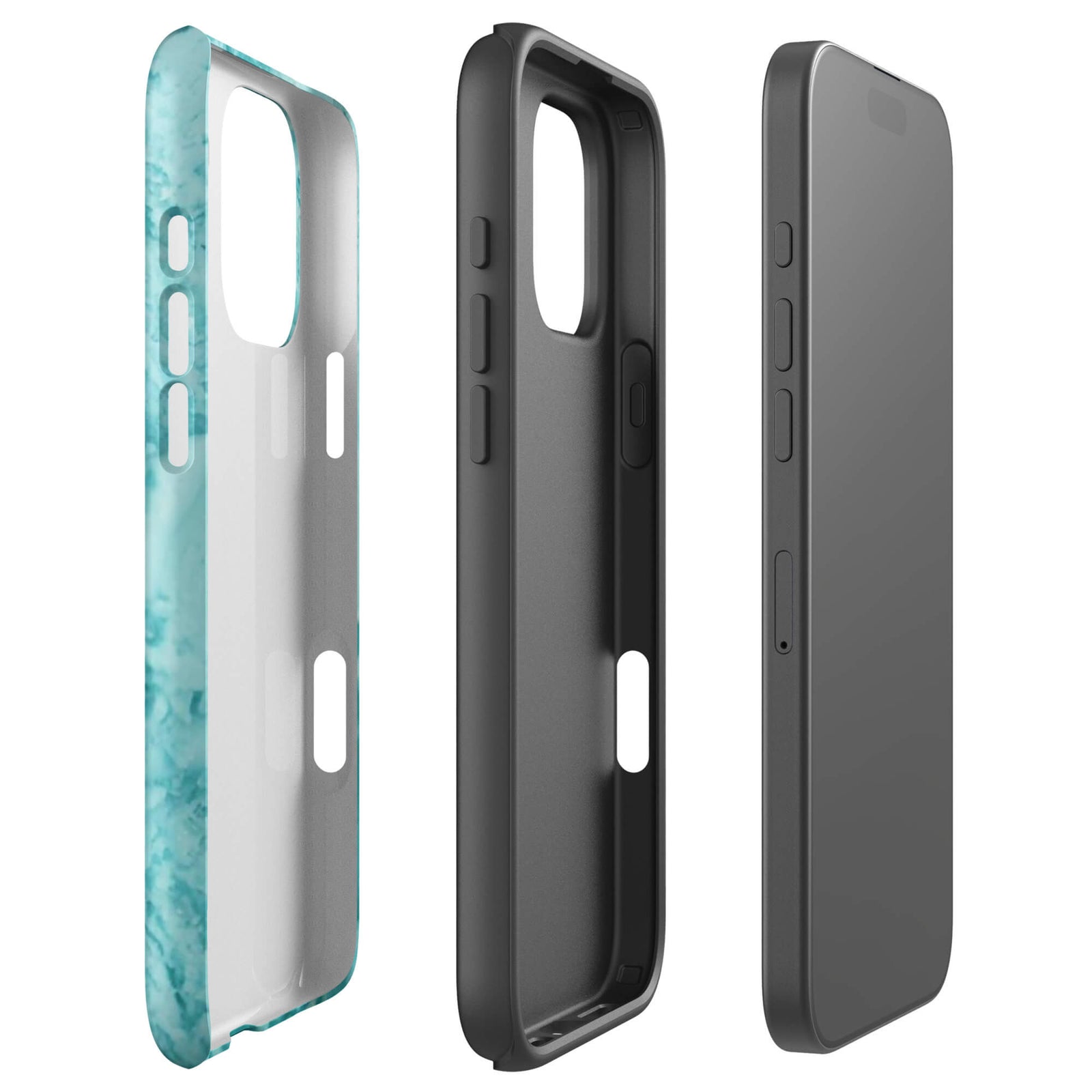 Custom coastal blue iphone case 16 pro max dual-layer shockproof protection.