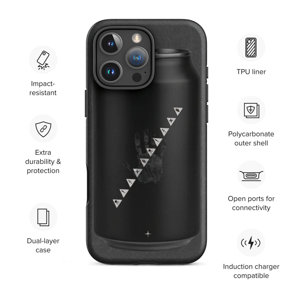 No Signal black tough iphone case 16 pro max anti social streetwear aesthetic minimal dark design dual-layer shockproof protection