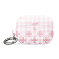Custom baby pink lace airpods case pro gen2 romantic aesthetic front view.
