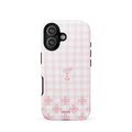 Custom baby pink lace iphone case 17 romantic aesthetic.