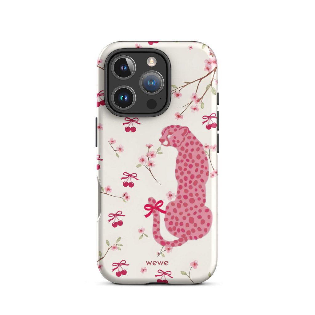 Custom rose leopard print iphone case 16 pro trendy.