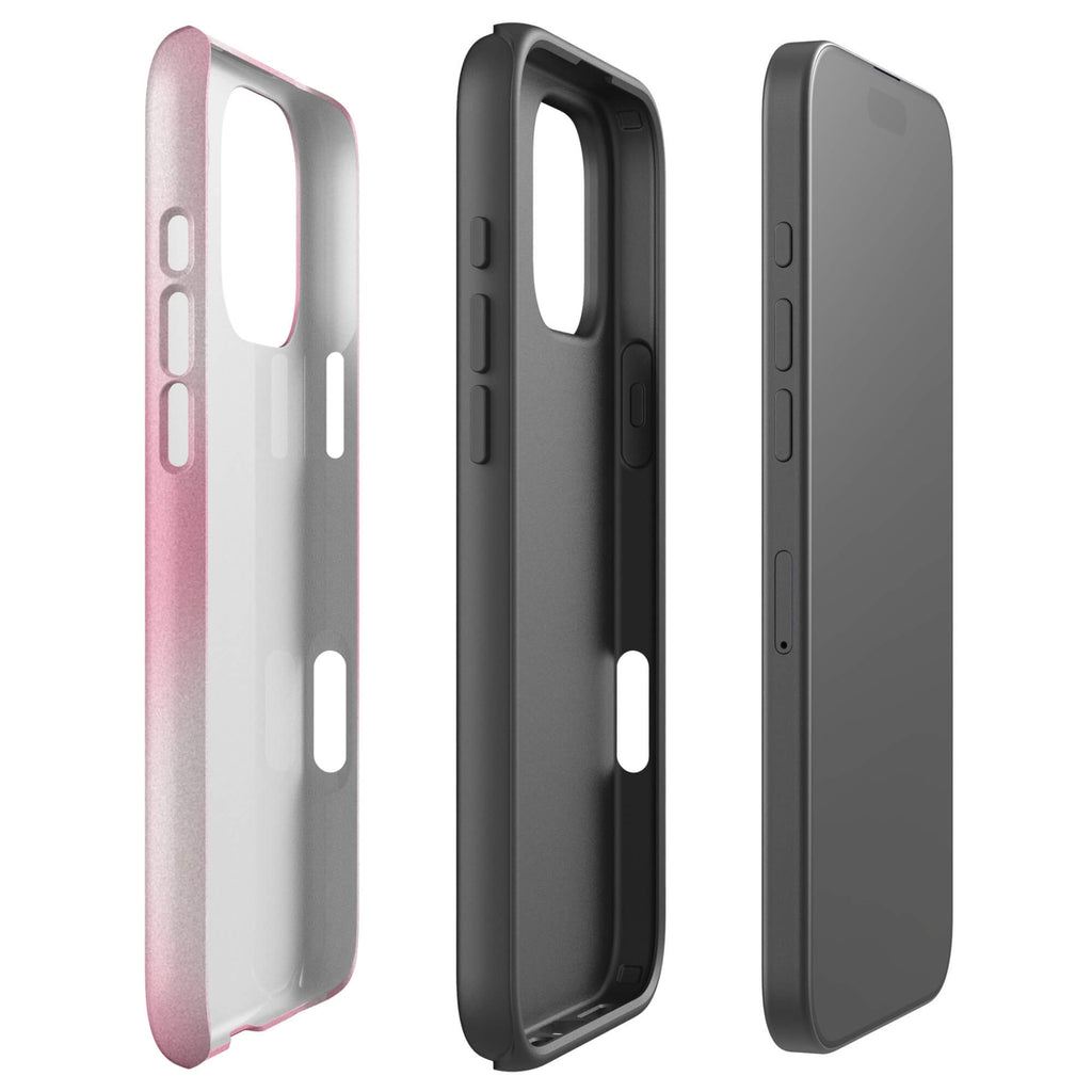 Custom pink heart iphone case 16 pro max slim protective.