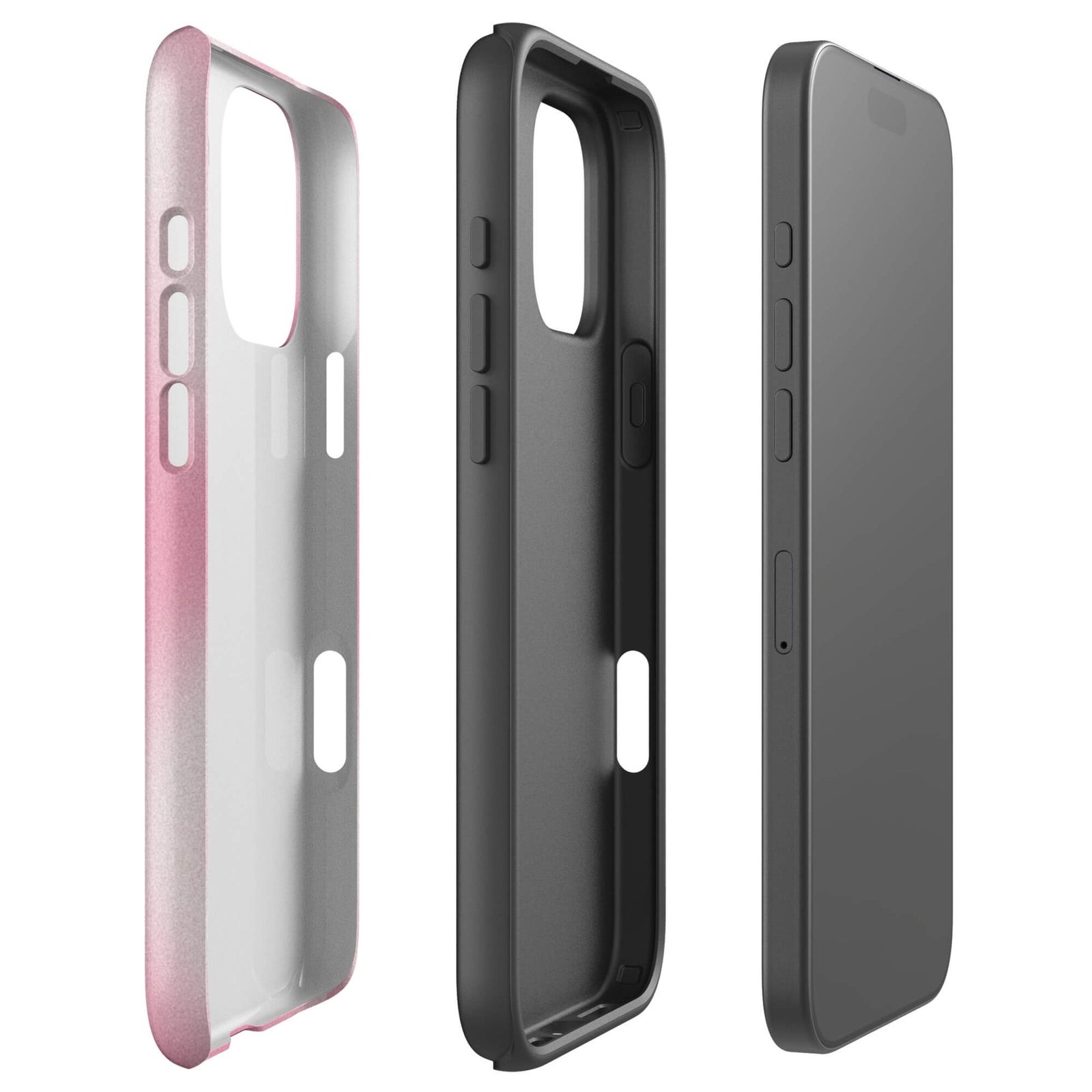 Custom pink heart iphone case 16 pro max slim protective.