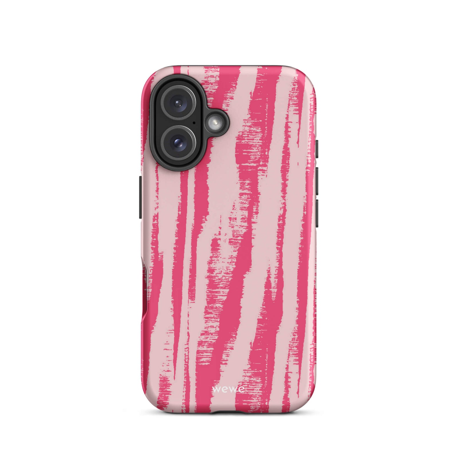Custom pink zebra pattern iphone case 16 bold graphic design.