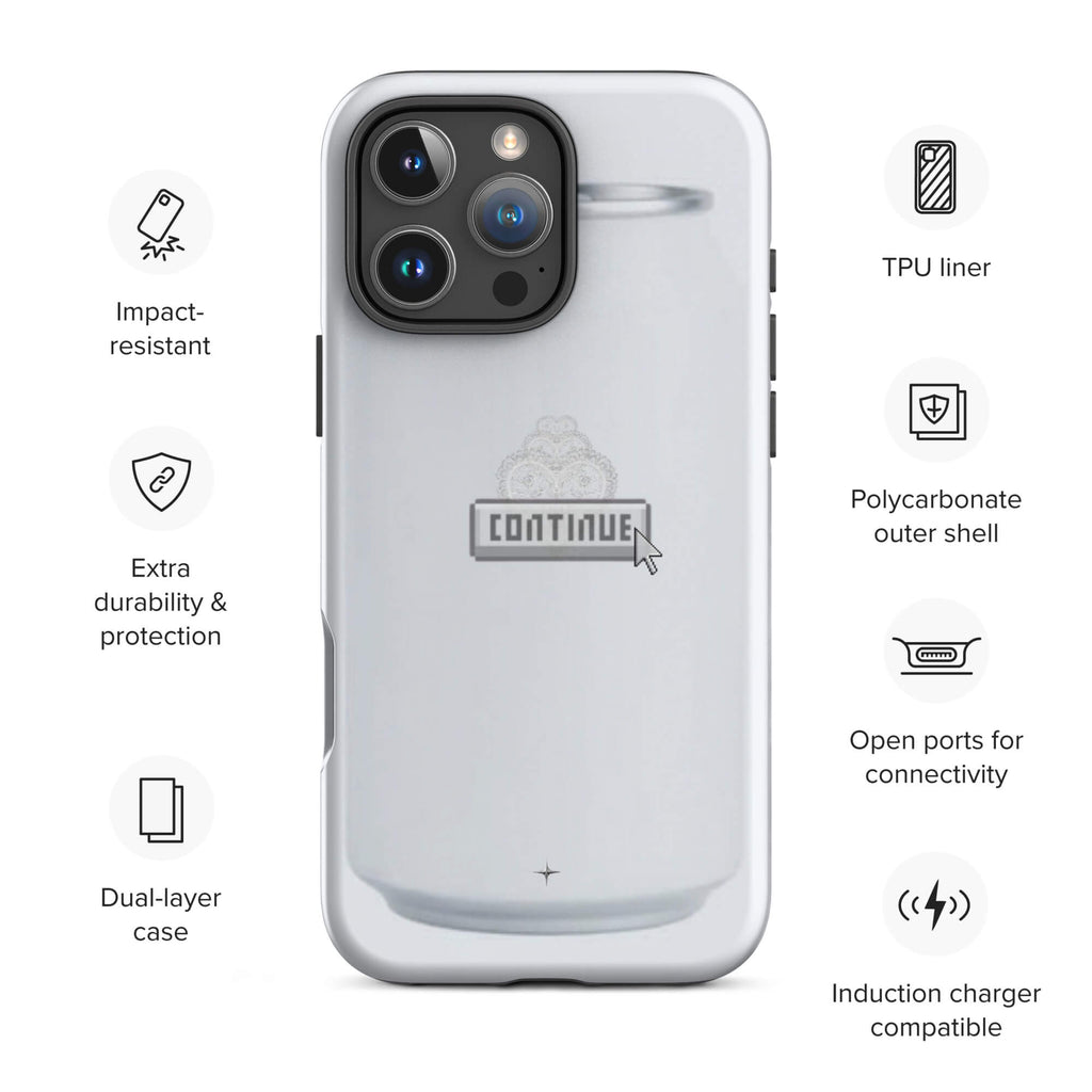 Pure Press white tough iphone 16 pro max case minimal clean design  wireless charging compatible