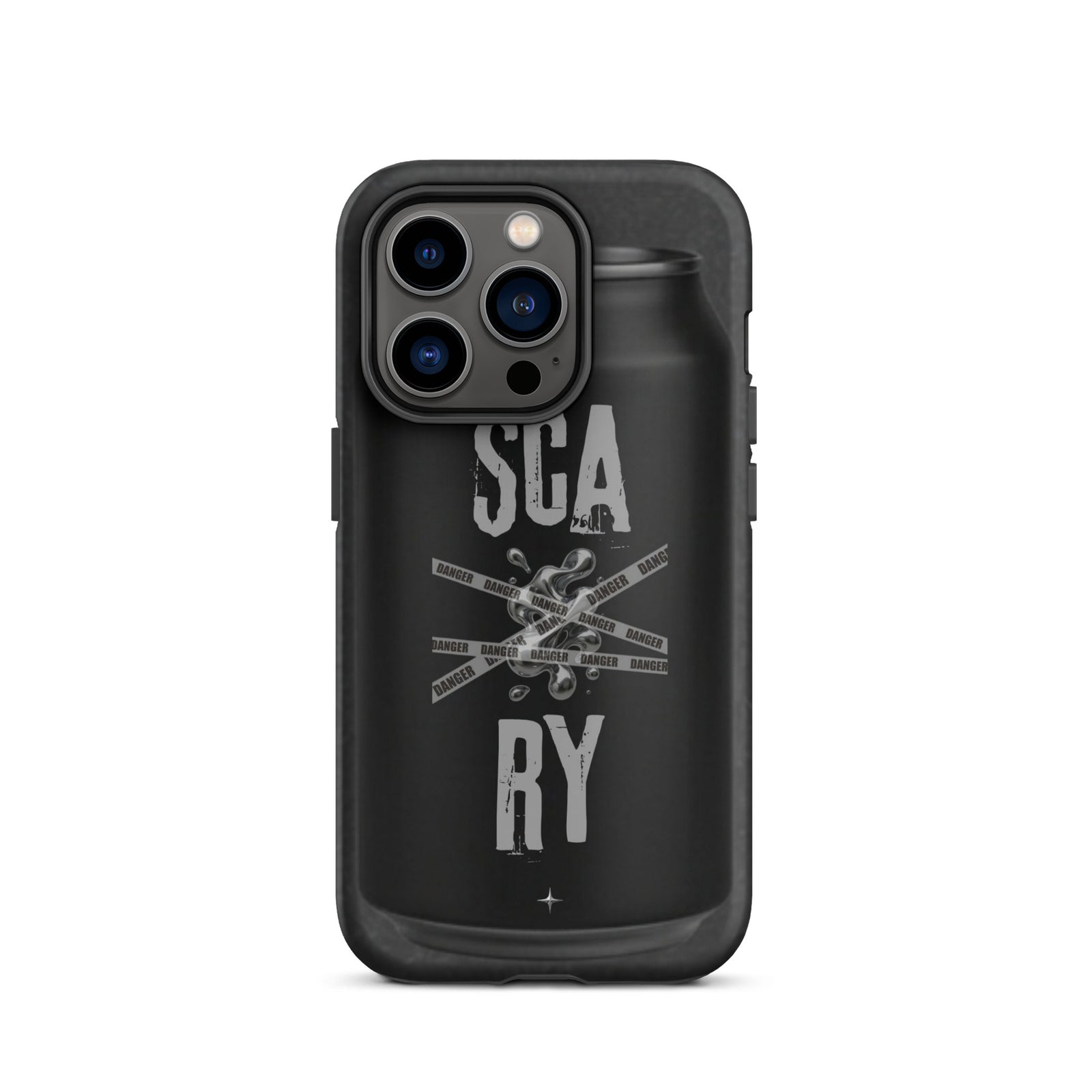 Rebel Press black tough iphone case 14 pro can inspired design streetwear minimal black edition case