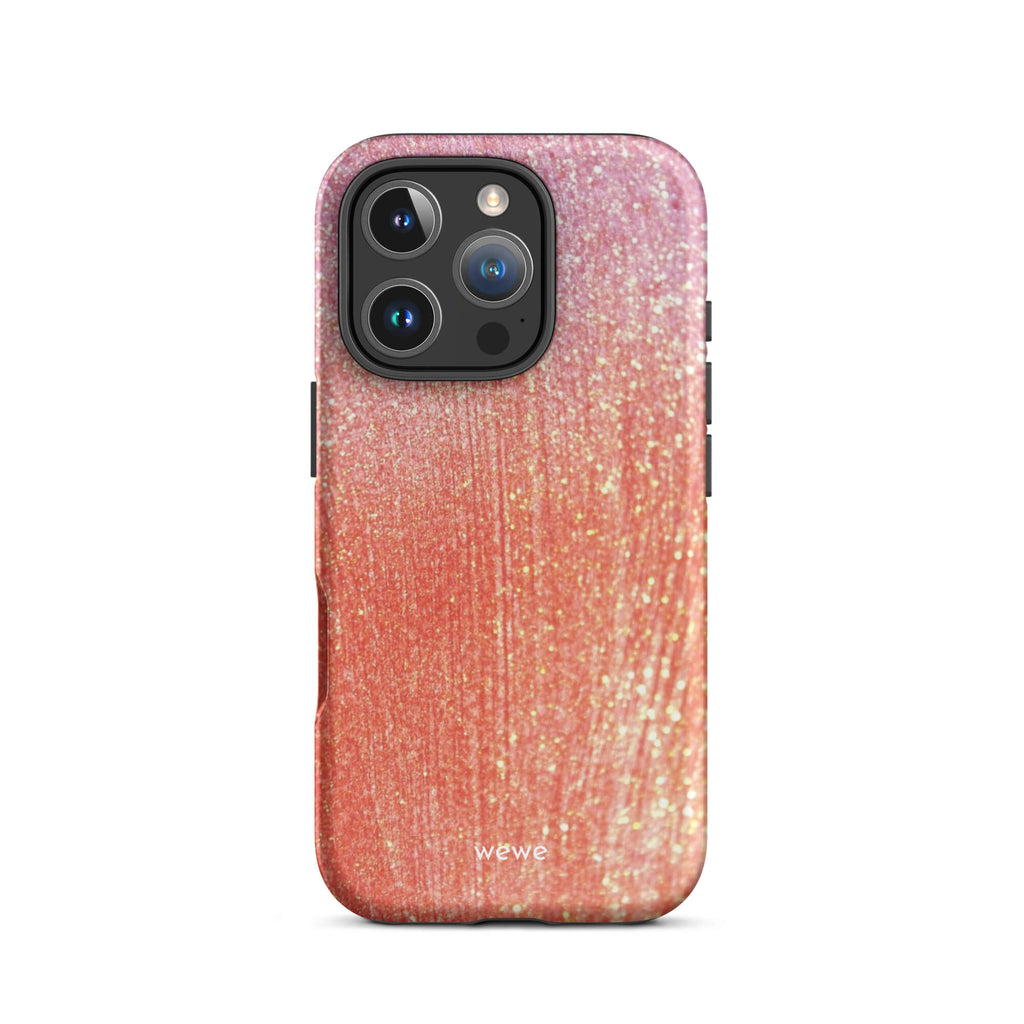 Custom sunset flecks iphone case 16 pro soft warm vibes.