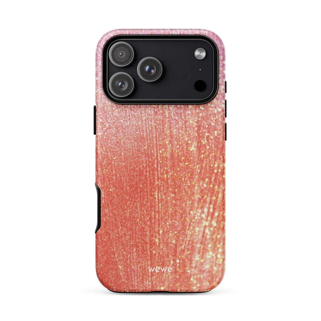 Custom sunset flecks iphone case 17 pro max soft warm vibes.