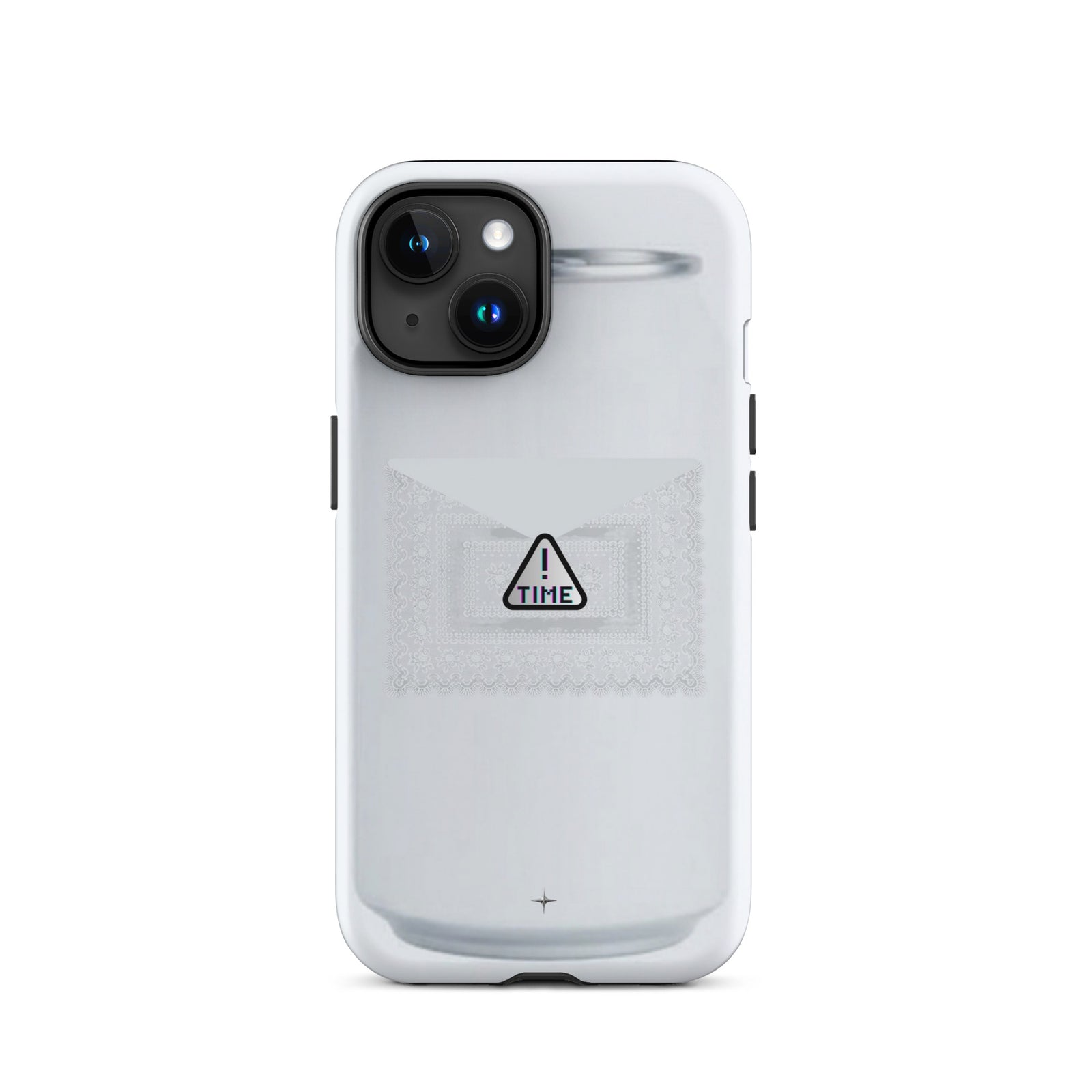 Silent Object white tough iphone 15 case clean minimal aesthetic simple modern case