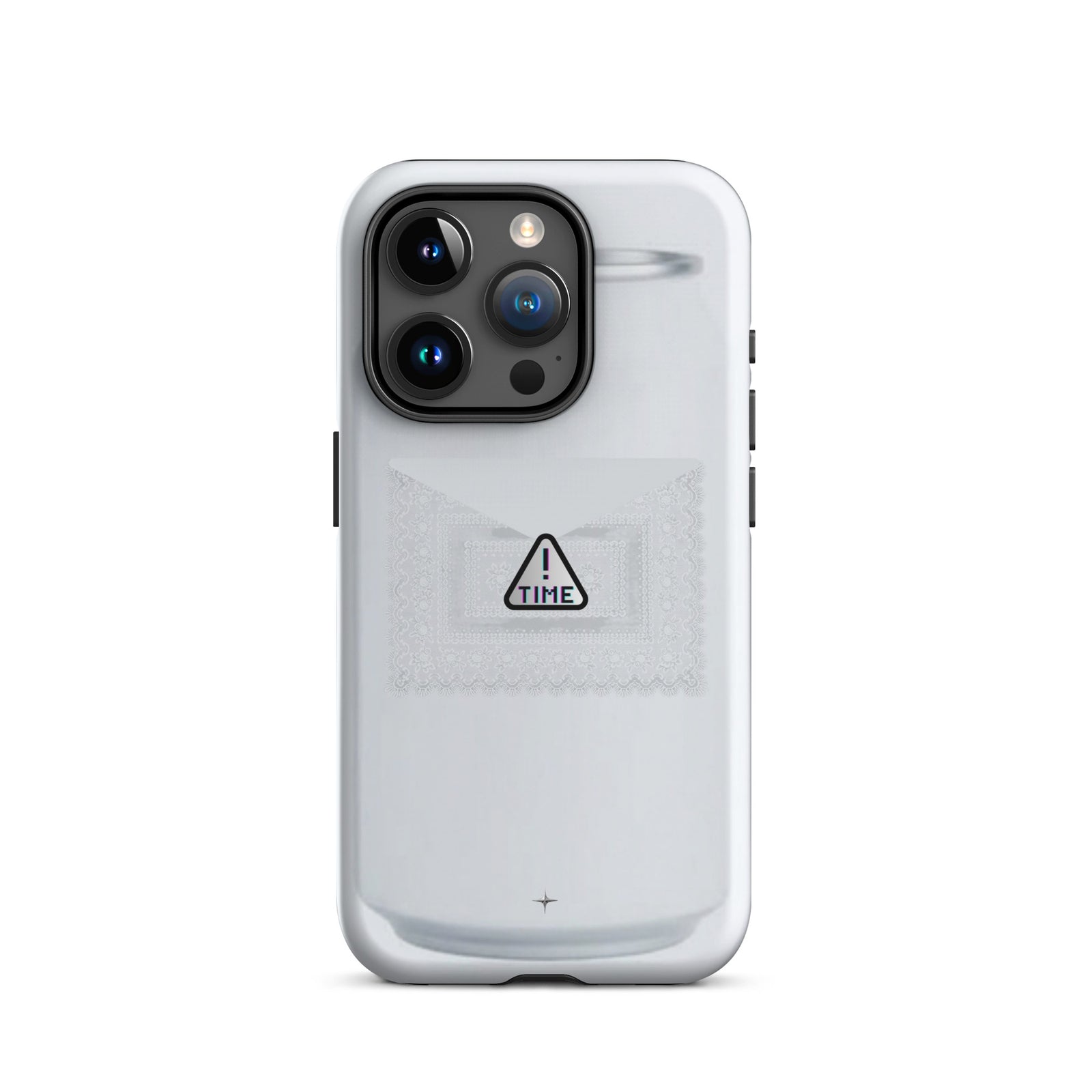 Silent Object white tough iphone 15 pro case clean minimal aesthetic simple modern case