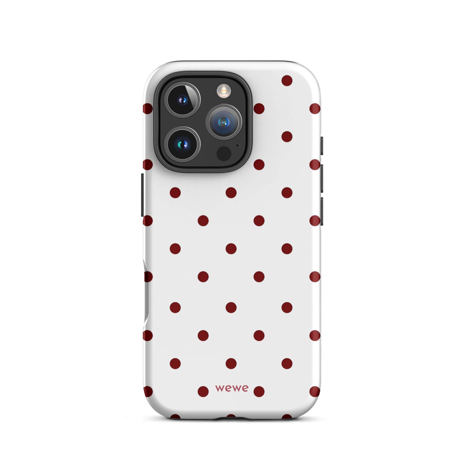 Custom red polka dot iphone case 16 pro retro aesthetic.