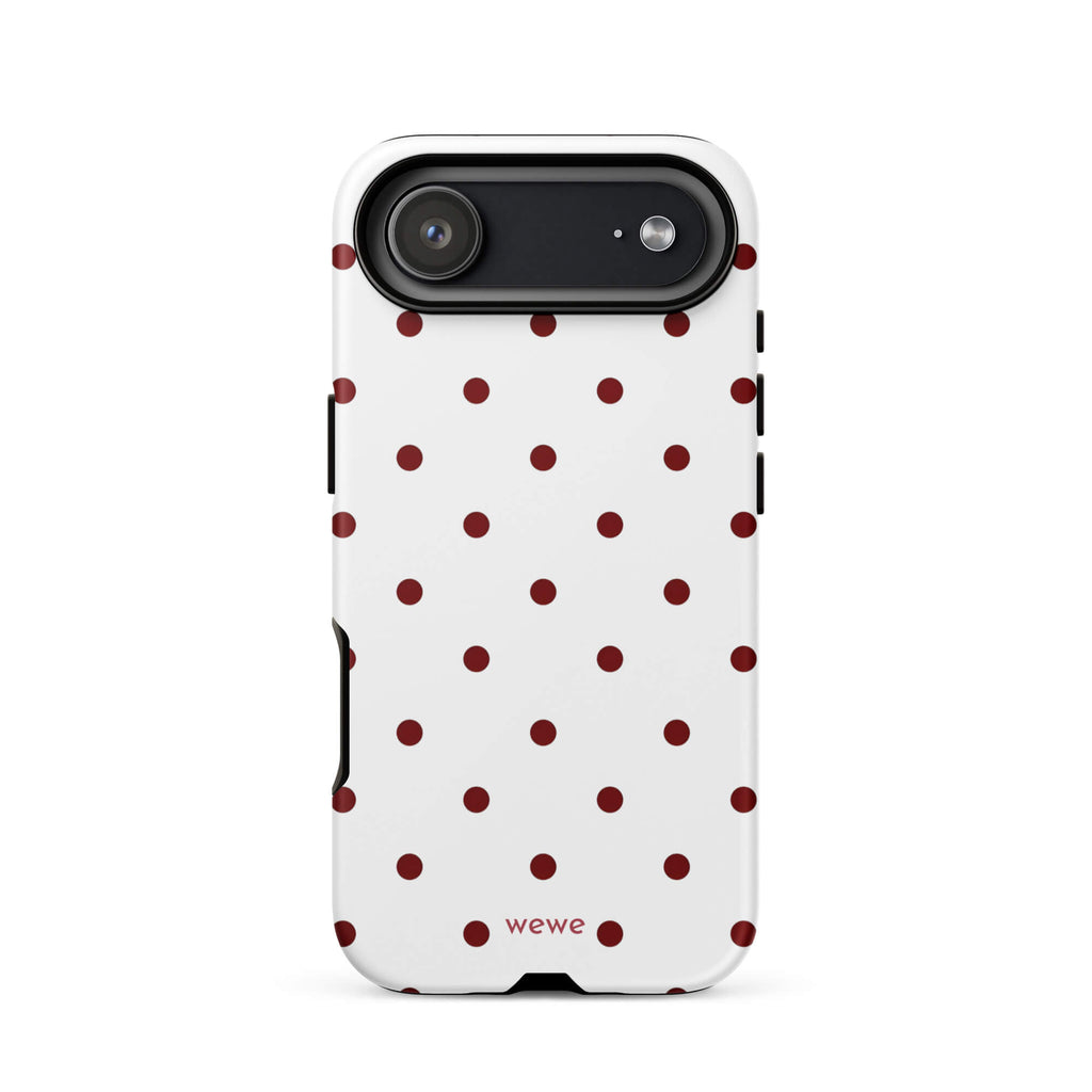 Custom red polka dot iphone case 17 air retro aesthetic.