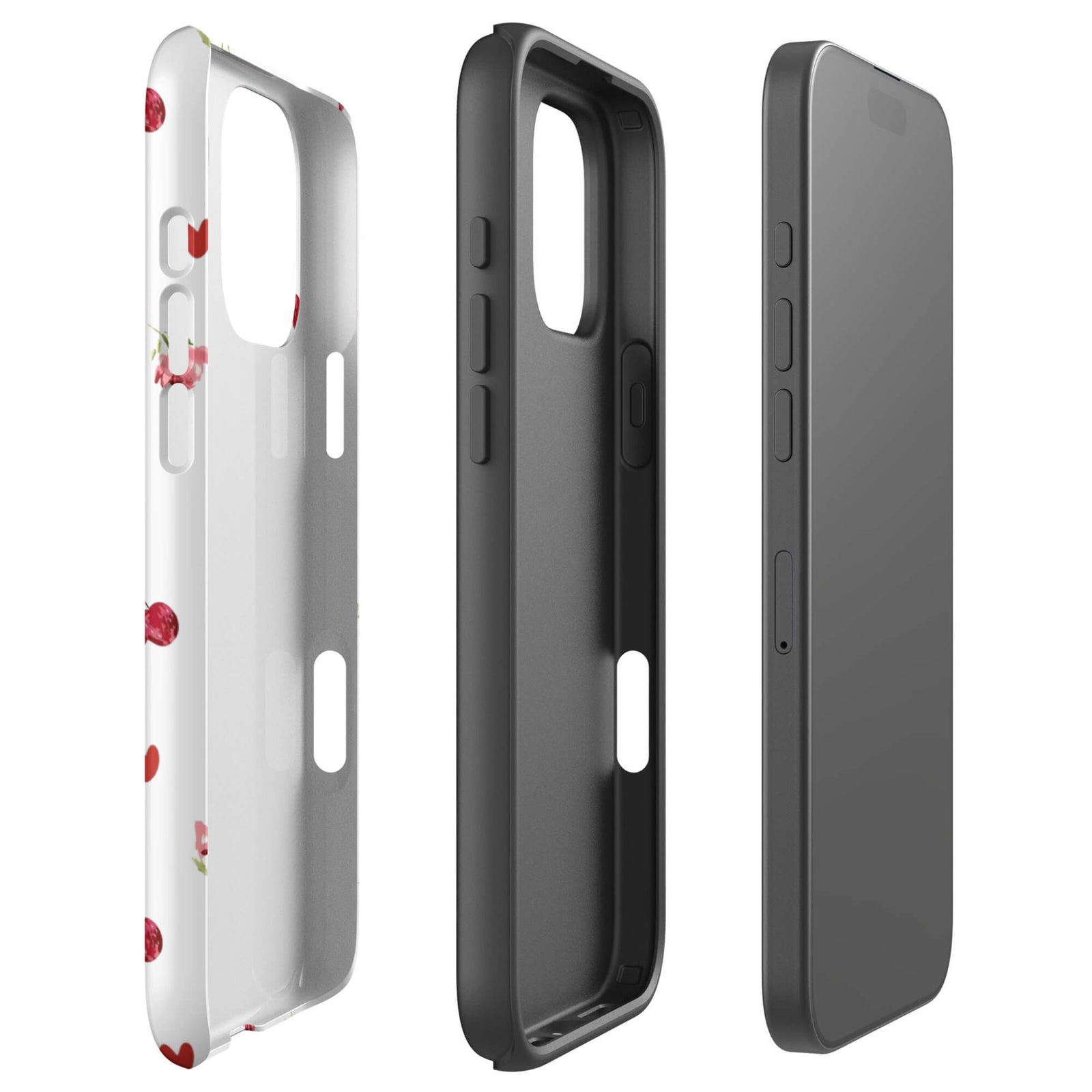 Custom cherry rose iphone case 16 pro max dual-layer shockproof protection.