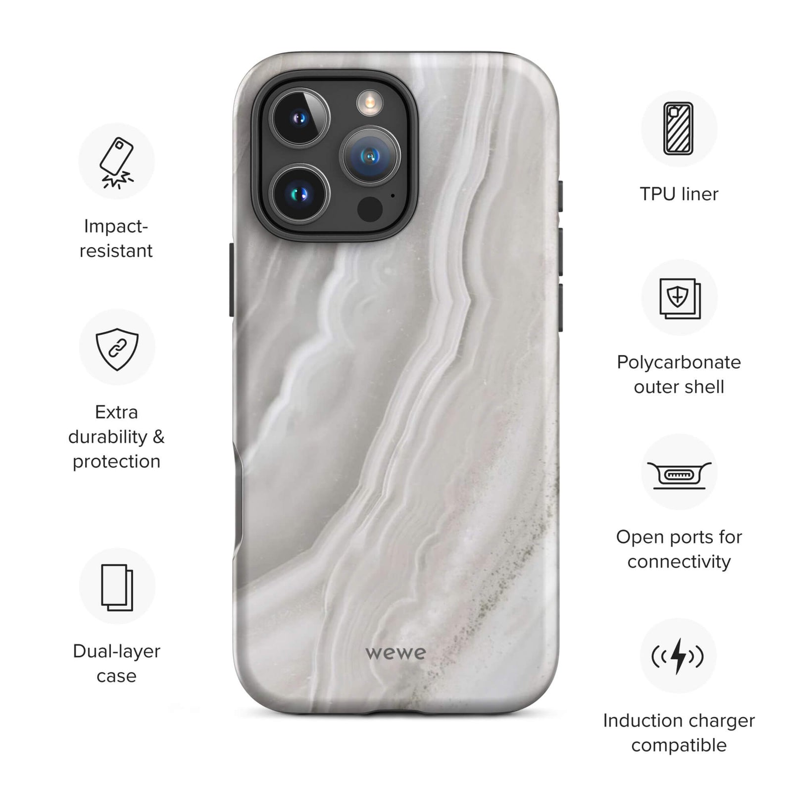 Custom stone white 16 pro max scratch-resistant.