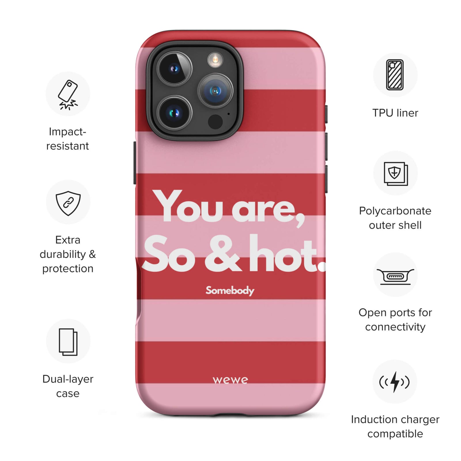 Custom so hot iPhone case 16 pro max wireless charging compatible.